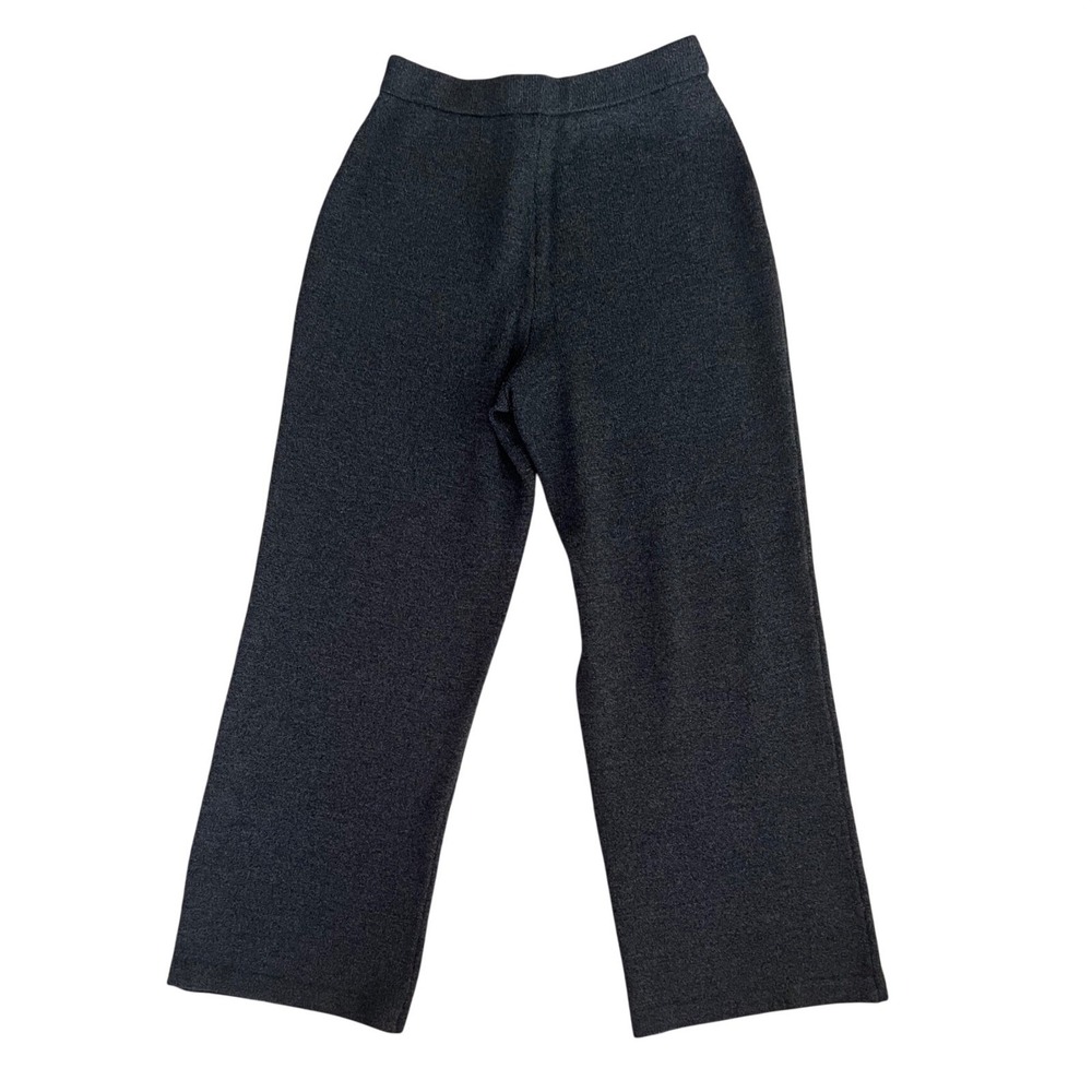 St John Collection Gray Santana Knit Straight Leg Pants Women Size 2 Made in USA